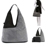 CRYSTAL RHINESTONE FAUX LEATHER HOBO BAG SET