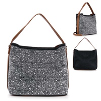 RHINESTONE STUDDED DENIM CONVERTIBLE BAG