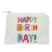 HAPPY BIRTHDAY MULTICOLOR LETTERS COIN BAG