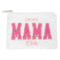 IN MY MAMA ERA SEQUINS SEED BEADED COIN BAG