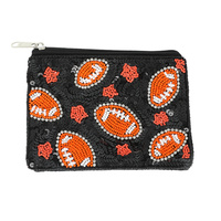 FOOTBALL BEAD SEQUIN EMBROIDERED COIN BAG