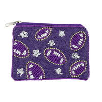 FOOTBALL BEAD SEQUIN EMBROIDERED COIN BAG