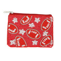 FOOTBALL BEAD SEQUIN EMBROIDERED COIN BAG
