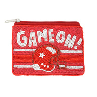 GAME ON BEAD EMBROIDERED FOOTBALL COIN BAG