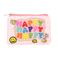 HAPPY BEAD EMBROIDERED COIN BAG