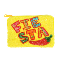 "FIESTA" SEQUINS BEAD EMBROIDERED COIN BAG
