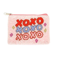 VALENTINE THEME XOXO JEWELED COIN BAG