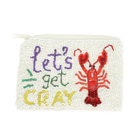 MARDI GRAS THEME LET'S GET CRAY COIN BAG