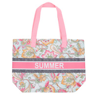 FLORAL SUMMER THEMED CANVAS TOTE BAG
