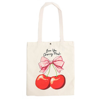 CHERRY THEME CANVAS TOTE BAG