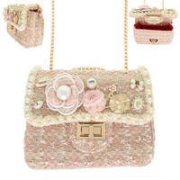 PEARL CAMELLIA TWEED CROSSBODY BAG