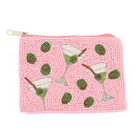 OLIVE MARTINIS BEADED COIN BAG