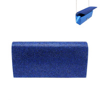 Rhinestone Covered Fabric Evening Clutch Purse With Chain Strap Bag3343Ry