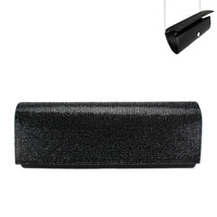 Rhinestone Covered Fabric Evening Clutch Purse With Chain Strap Bag3940Bk