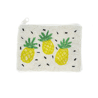 TROPICAL HANDMADE PINEAPPLE PARTY BEAD MIX BEADED COIN BAG