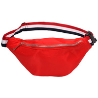 FABRIC STRIPED BELT FANNY PACK