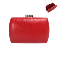 TEXTURED FAUX LEATHER EVENING BAG