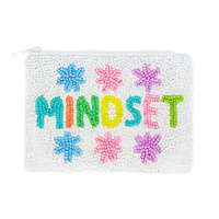 MINDSET FLOWERS SEED BEAD HANDMADE BEADED WALLET COIN PURSE