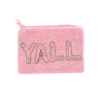 YALL SEED BEAD HANDMADE BEADED ZIPPER COIN BAG PURSE