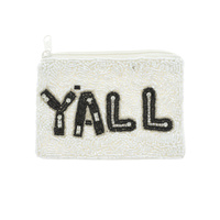 YALL SEED BEAD HANDMADE BEADED ZIPPER COIN BAG PURSE