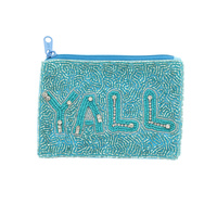 YALL SEED BEAD HANDMADE BEADED ZIPPER COIN BAG PURSE
