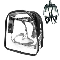 STADIUM APPROVED EVENTS SECURITY CLEAR VINYL ZIPPERED WATERPROOF BACKPACK