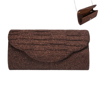 SHINY METALLIC PLEATED EVENING BAG