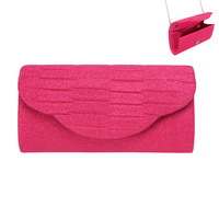 SHINY METALLIC PLEATED EVENING BAG