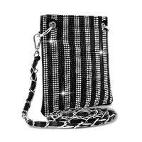 GEM STUDDED RHINESTONE PATTERN PHONE CROSSBODY