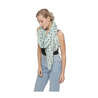 GREEN FASHIONABLE NATICAL THEME OBLONG SCARF