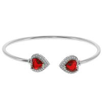 CZ HEART CUFF BANGLE