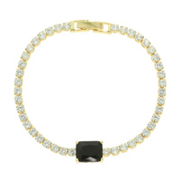 BLACK SQUARE CZ TENNIS BRACELET