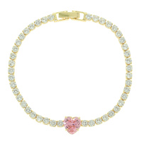 CZ HEART TENNIS BRACELET
