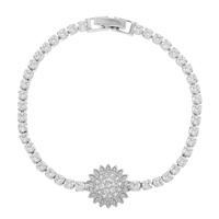 CZ SUNBURST FLOWER TENNIS BRACELET