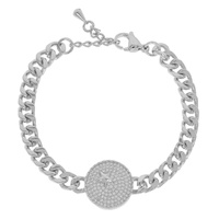 CZ STAR DISC CURB CHAIN BRACELET