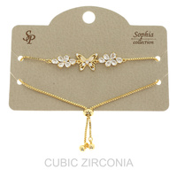 WHIMSICAL GARDEN BUTTERFLY CZ BOLO SLIDER BRACELET