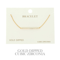 GOLD PLATED CZ BAR CHAIN BRACELET