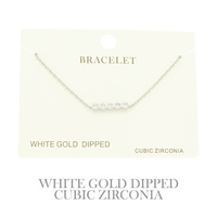 GOLD PLATED CZ BAR CHAIN BRACELET