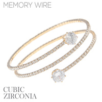 CZ MEMORY WIRE SPIRAL BRACELET