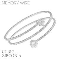 CZ MEMORY WIRE SPIRAL BRACELET