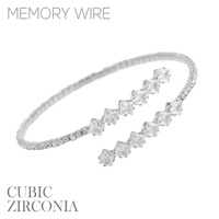 CZ PAVE MEMORY WIRE BRACELET