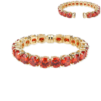 Round Cz Stone Band Magnetic Clasp Bracelet Bcz2797Grd