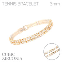 CR-G g cz 3mm 2 line tennis bclt