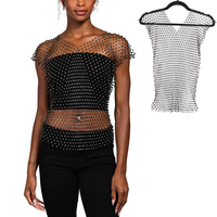 CRYSTAL RHINESTONE FISHNET TANK TOP