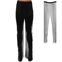 CRYSTAL RHINESTONE FISHNET PARTY PANTS
