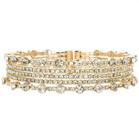 5 LINE BANGLE W/RHINESTONES