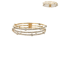 3 LAYER RHINESTONE BRACELET W/STONES
