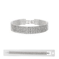 5 LINE RHINESTONE CLASP BRACELET W/GEMS