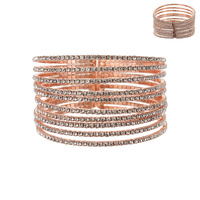 10 LINE RHINESTONE CUFF BRACELET W/GEMS