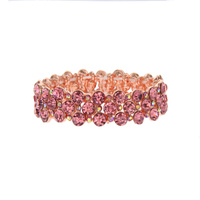 3 CIRCLES RHINESTONE BRACELET W/GEMS